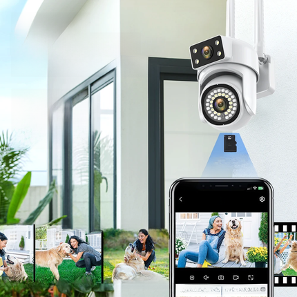 Caméra de Surveillance PTZ WiFi 8MP – Vision Nocturne et Suivi de Mouvement