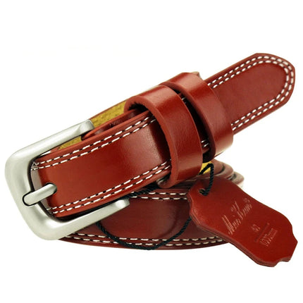 Ceinture en Cuir de Vache pour Femme - Boucle Rétro en Alliage